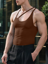 Mens Asymmetrical Cut Casual Tank SKUL15538