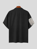 Mens Chinese Style Herbal Print Revere Shirt SKUK14504