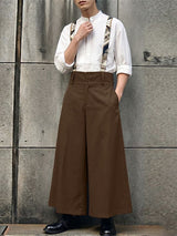 Men's Japanese Workwear High Waist Detachable Suspender Jumpsuit SKUL63182