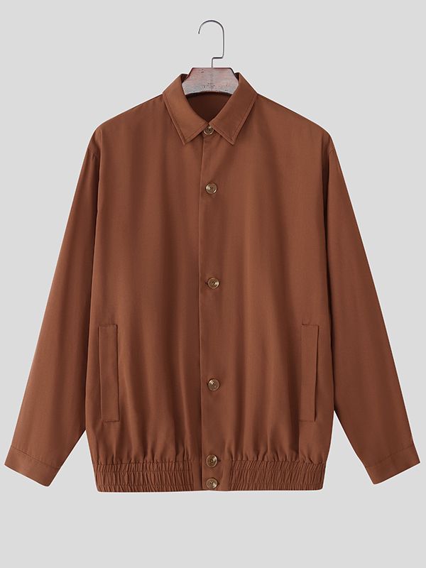 Men's Solid Color Casual Long Sleeve Jacket SKUL36622