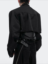 Men's Deconstructed Cropped Long Sleeve Shirt SKUL37872