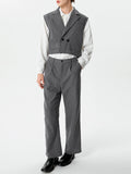 Mens Striped Notched Lapel Two Pieces Outfits SKUK51722