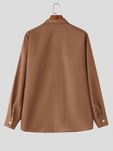 Men's Tie Print Long Sleeve Shirt SKUL32859