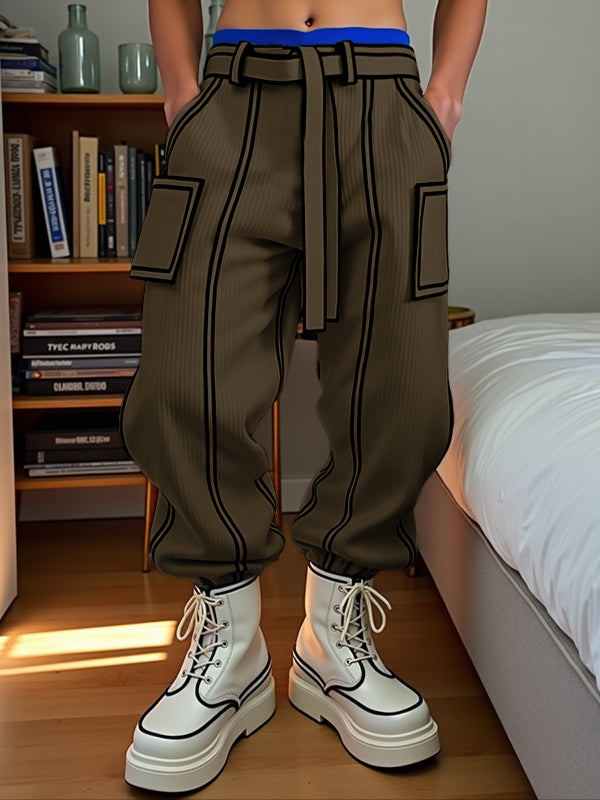 Mens Striped Colorblock Casual Pant SKUL20521