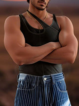 Men's Sheer Double Layer Mesh Casual Tank SKUL15174