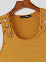 Men's Studded Strap Textured Cropped Tank SKUL57683