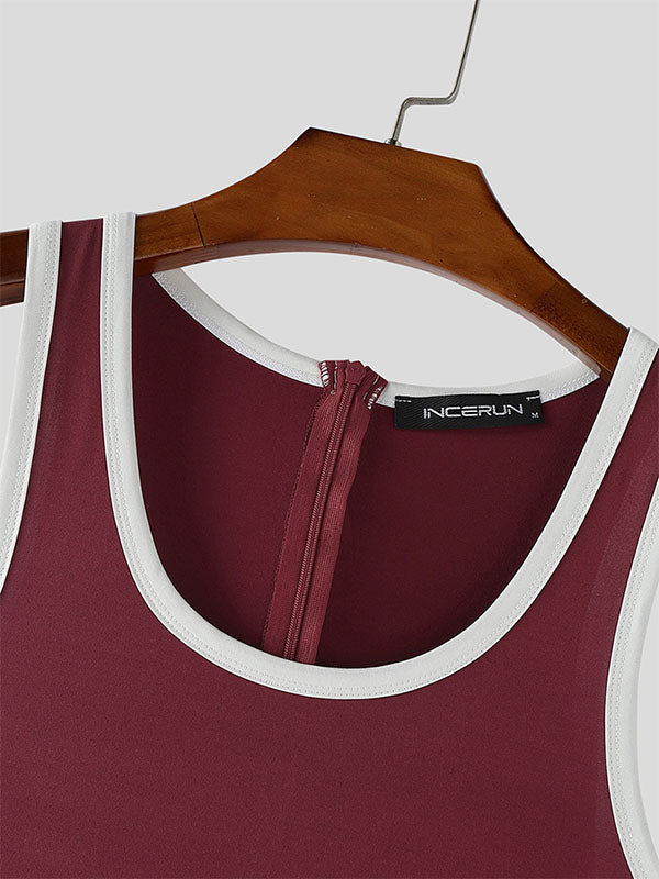 Men's Color Block Sleeveless Bodysuit SKUL20274