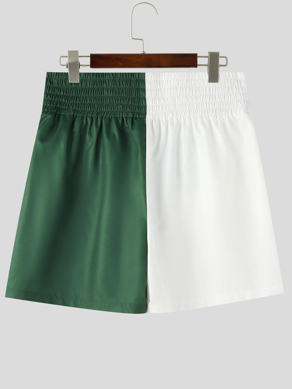 Men's American Streetwear Color-Block Letter Print Athletic Training Gym Short SKUL69395