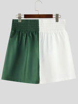 Men's American Streetwear Color-Block Letter Print Athletic Training Gym Short SKUL69395