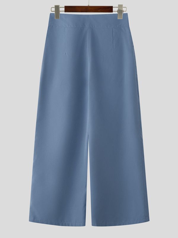 Men's Solid Color Diagonal Waist Casual Pant SKUL61030