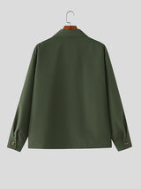 Men's Solid Color Loose Long Sleeve Jacket SKUL42406