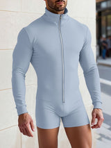 Men's Solid Color Zipper Bodysuit SKUL50132
