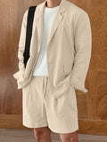 Mens Solid Cotton Blazer Two Pieces Outfits SKUK26769