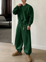 Men's Early Autumn Urban Casual V-Neck Two Pieces Outfit SKUL79635