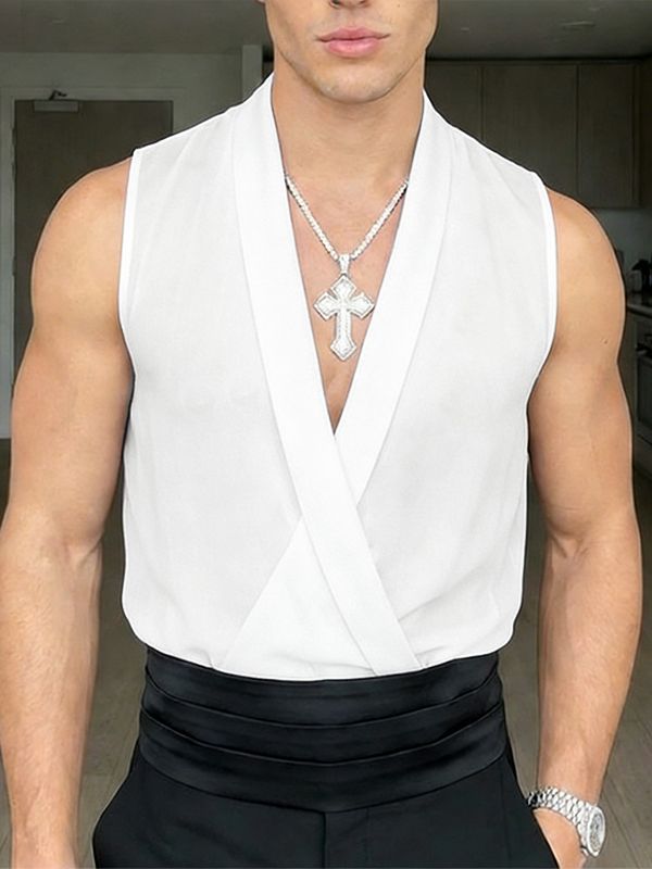 Men's Solid Color Sheer Mesh Tank SKUL54632