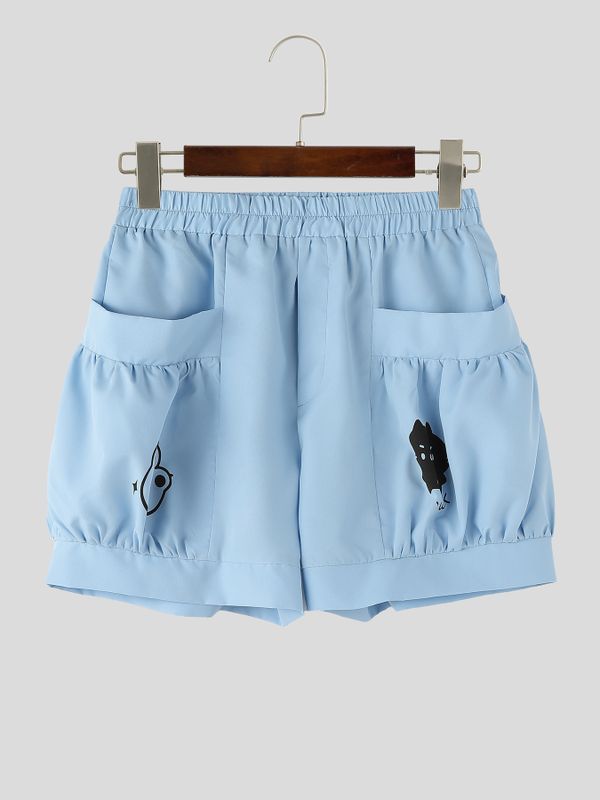 Men's Unisex Harajuku Style Kawaii Cat Graphic Oversized Balloon Cargo Short SKUL53958