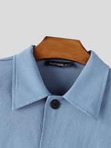 Mens Solid Color Casual Long Sleeve Shirt SKUL06374