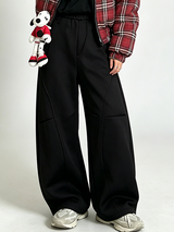 Men's Streetwear Harajuku Baggy Curved Stitch Elastic Waist Pant SKUL69624