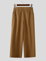Men's Solid Color Textured Wide Leg Pant SKUL35282