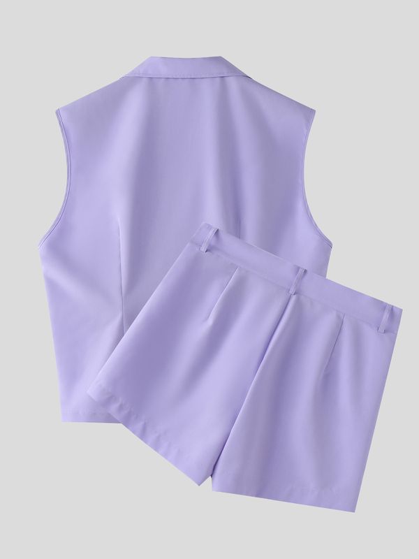 Men's Solid Color Two Pieces Outfit SKUL57805