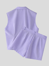 Men's Solid Color Two Pieces Outfit SKUL57805