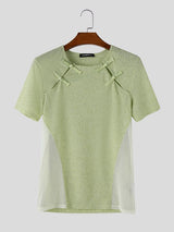 Men's New Chinese Style Frog Button Hollow Out Slim Fit T-shirt SKUL59492