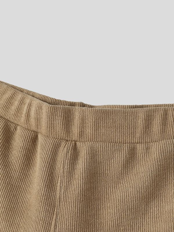 Men's High Street Urban Casual Textured Elastic Waist Short SKUL81050