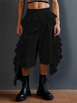 Mens Ruffled Trim Casual Cropped Pant SKUL09427