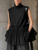 Men's Ruffle Patchwork Sleeveless T-shirt SKUL42429