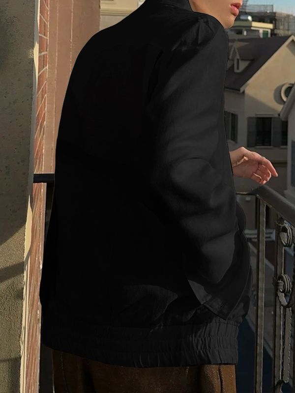 Men's Solid Color Casual Long Sleeve Jacket SKUL36622