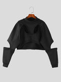 Mens Cutout Deconstruction Design Sweatshirt Crop Top SKUK45308