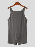 Mens Solid Rib-Knit Sleeveless Bodysuit SKUK35599