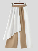Men's Ruffle Hem Contrast Color Casual Pant SKUL53016