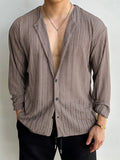 Mens Solid Knit Button Front Casual Shirt SKUK27714