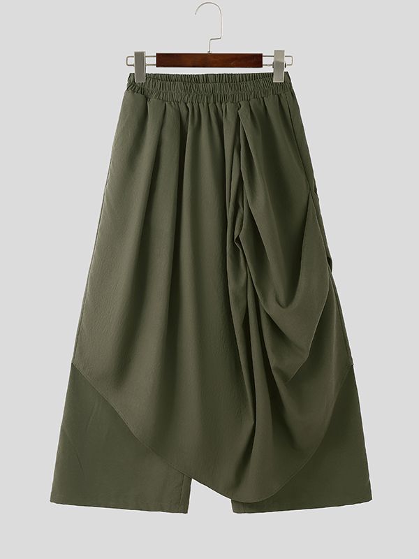 Men's Deconstructed Solid Color Pleated Pant SKUL45422