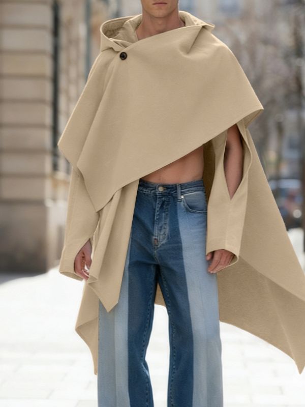 Men's Deconstructed Hollow Loose Cloak SKUL44177