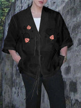 Men's Sheer Mesh Embroidered Short Sleeve Shirt SKUL22283