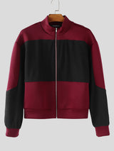 Men's Colorblock Cropped Long Sleeve Jacket SKUL25723