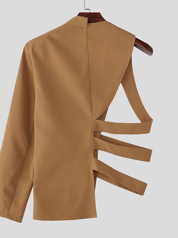 Men's Deconstructed One Shoulder Casual Blazer SKUL37695