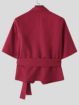 Mens 3D Flower Patchwork Short Sleeve Blazer SKUL02050