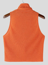 Men's Knit Textured Hollow Cropped Tank SKUL52631