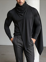 Men's Solid Color Knit Turtleneck Long Sleeve T-Shirt SKUL32883