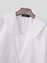 Men's Striped Collar Two Piece Outfit SKUL52010