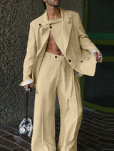 Men's Deconstructed Solid Color Two Pieces Outfit SKUL35099