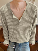 Men's Vintage Striped Textured Long Sleeve Shirt SKUL40159