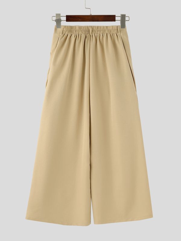 Men's Ruffle Layered Design Wide Leg Long Pant SKUL57654
