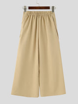 Men's Ruffle Layered Design Wide Leg Long Pant SKUL57654