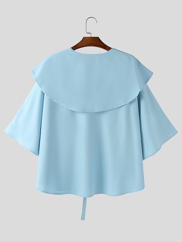 Men's 3D Floral Embellished Sailor Collar Shirt SKUL45074