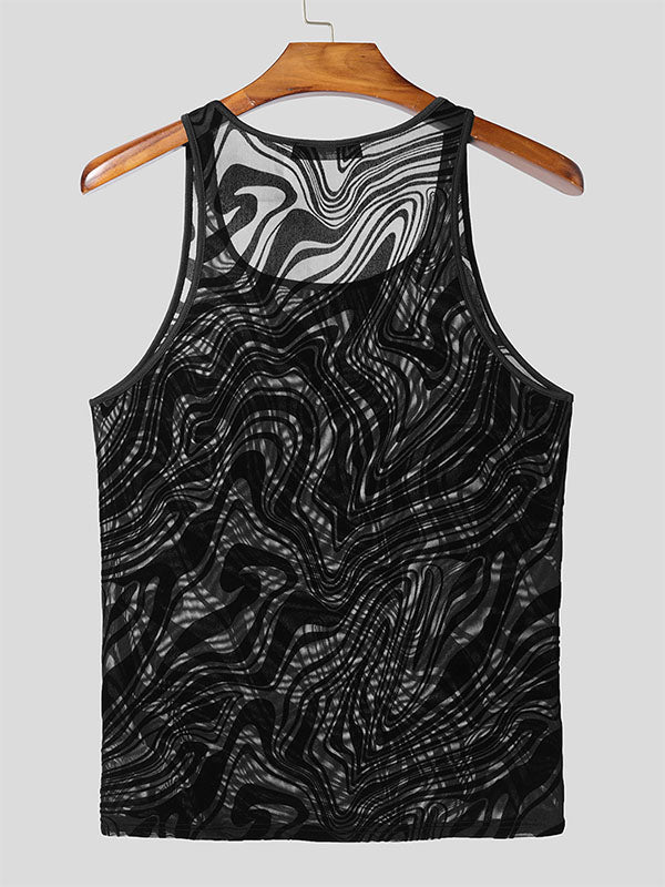 Mens Wavy Sheer Sleeveless Tank SKUL04295