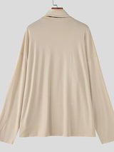 Men's Solid Color Thin Scarf Long Sleeve T-shirt SKUL47913